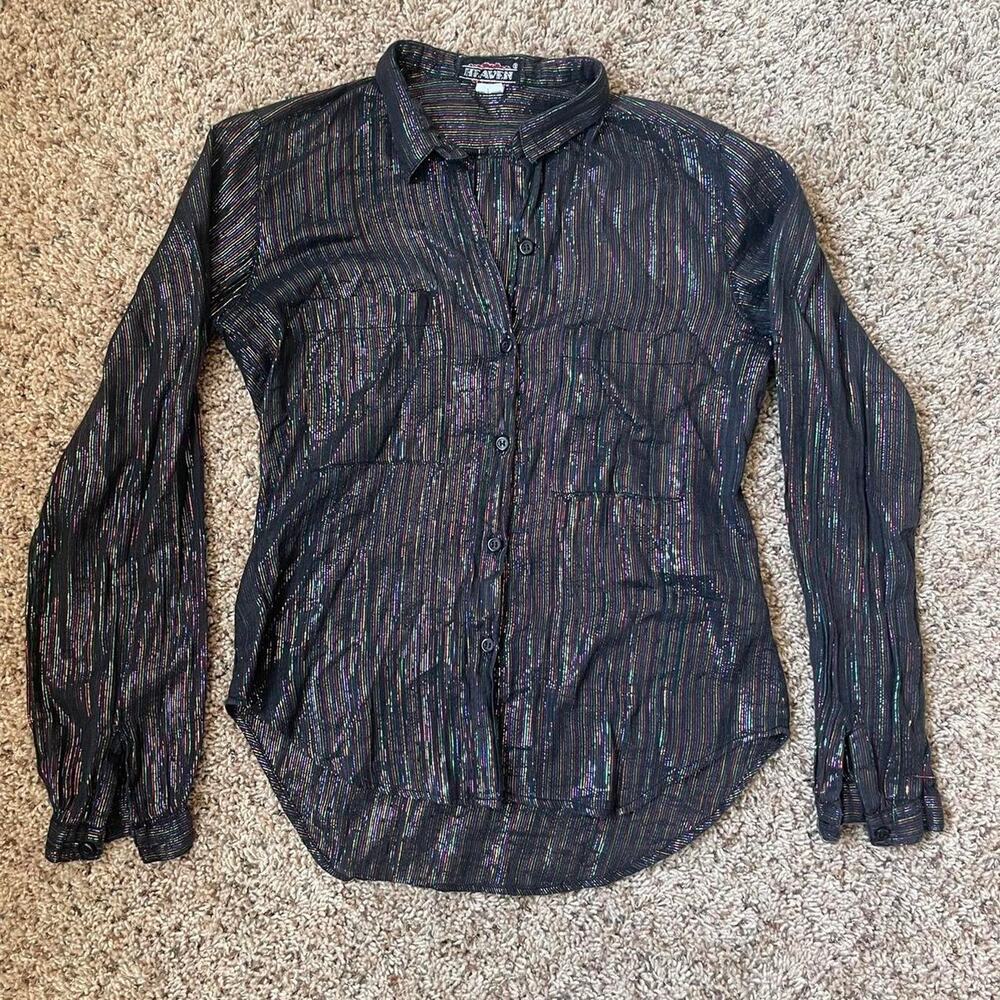 Black Rainbow Button Down - image 4